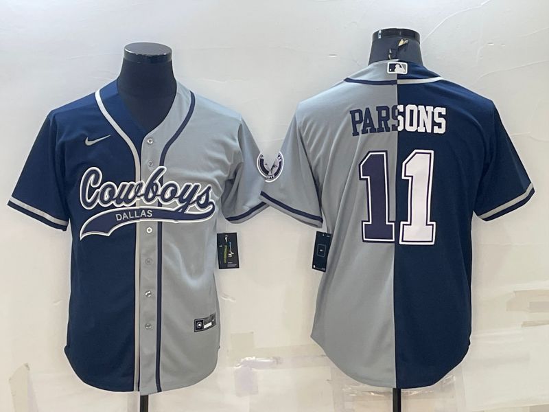Men Dallas Cowboys #11 Parsons Blue grey 2022 Nike Co branded NFL Jersey
